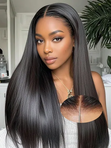 Miniatura 11 de Lealife Pelucas de cabello humano rizado sin pegamento, prearrancadas, 10X7 precortadas con encaje HD, pelucas rizado crespo para usar y llevar