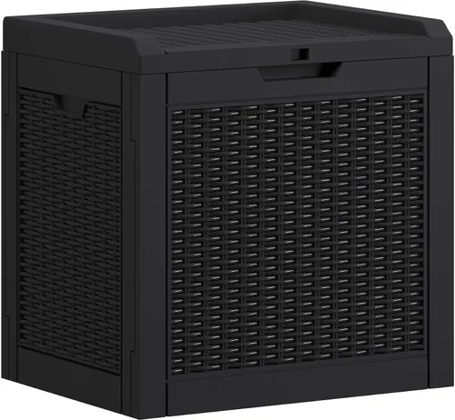 Miniatura 18 de YITAHOME Caja de cubierta para exteriores de 32 galones, caja de almacenamiento impermeable con tapa y lateral bloqueables, contenedor