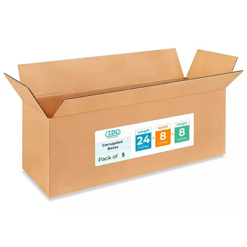Miniatura 286 de IDL Packaging Paquete de 5 cajas de envío altas de 8 x 8 x 48 pulgadas, extra resistentes de 200 libras frente a caja regular, cajas de mudanza