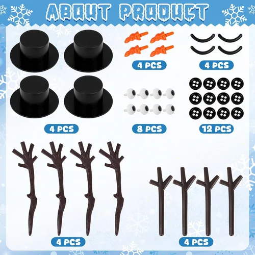 Miniatura 2 de 4 Pack de Manualidades Navideñas, Manualidad de Muñeco de Nieve de Arcilla de Secado al Aire, ¿Quieres Construir un Muñeco de Nieve? Rellenos