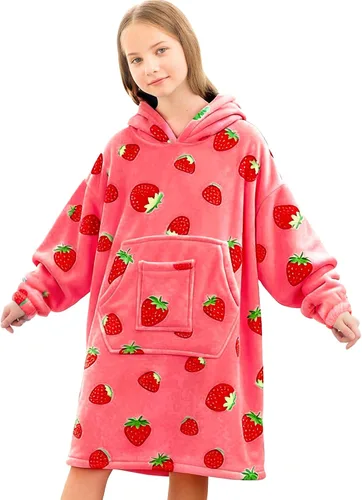 Miniatura 28 de FUSSEDA - Sudadera con manta portátil de gran tamaño, forro polar cálido y grueso con capucha sherpa acogedora con bolsillos y mangas. Regalo