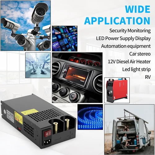 Miniatura 7 de Conversor AC a DC 800W 66.7A, fuente de alimentación de 12V, conversor adaptador transformador de 110V AC a 12V DC para RV, radio/estéreos de coche