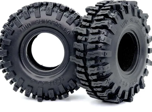 Miniatura 4 de HOBBYSOUL 2 unidades RC 1.9 Mud Slingers neumáticos suaves pegajosos 4.724 in de alto para 1/10 Mud Rock Crawler Traxxas TRX4 / Axial SCX10 90047