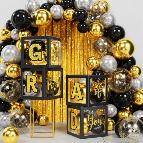 Miniatura 5 de Decoraciones de graduación 2026: juego de 86 piezas de suministros de decoración para fiesta de graduación, incluye cuerdas de luz LED, cajas