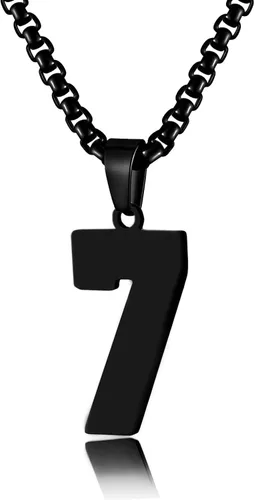 Miniatura 136 de Collar de Número Dorado para Hombre, Cadena de Acero Inoxidable con Colgante de Número para Atletas, Joyería Deportiva Personalizada para Niños