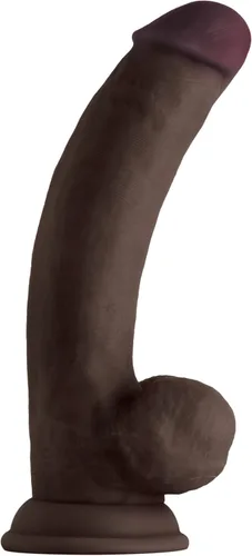 Miniatura 14 de Model C - Consolador realista curvado hacia abajo con bolas, juguetes sexuales de silicona líquida de doble densidad para mujeres y hombres