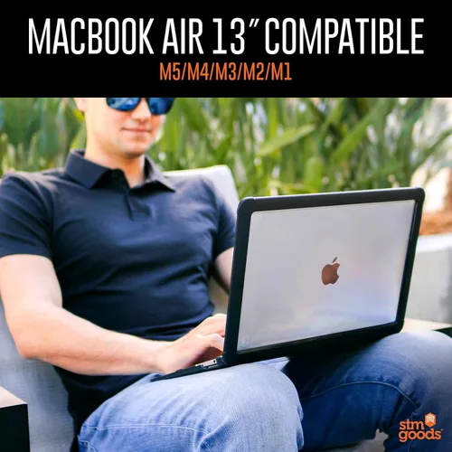 Miniatura 3 de STM Dux - Funda protectora para MacBook Air (13 pulgadas), M5, M4, M3, M2, PC transparente, parachoques de TPU elevados resistentes con patas