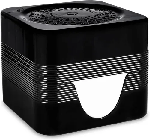 Purificador de aire a base de agua, revitalizador de aire con red de filtro, aire fresco con luz nocturna LED de color cálido, pequeño filtro de