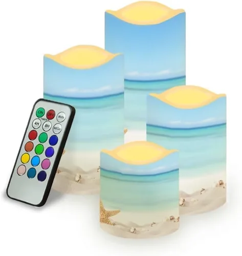 Miniatura 8 de Jeiento American Flag Flameless Candles 4 Pack 4th of July Home Decoration Flower American Flag LED Candles Battery Operated with Timer Remote