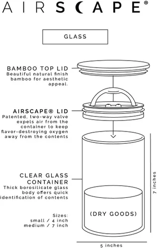 Miniatura 7 de AirScape Recipiente de vidrio para almacenamiento de alimentos, almacenamiento de vidrio con tapa interior sin aire patentada de Estados Unidos