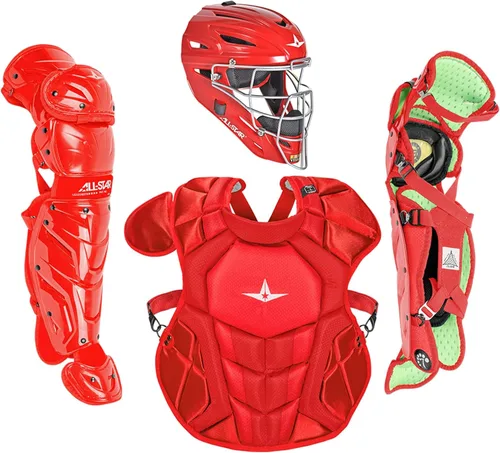 Miniatura 9 de All-Star Eje S7 de 9 a 16 años – Kit de equipo de captura de béisbol (incluye casco, protector de pecho, protectores de piernas), cumple con NOCSAE