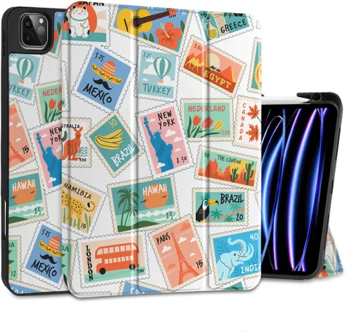 Miniatura 11 de DONGKE Funda para iPad Pro de 12.9 pulgadas 6ª generación 2022, soporte para lápiz integrado + soporte triple + encendido automático/apagado + funda
