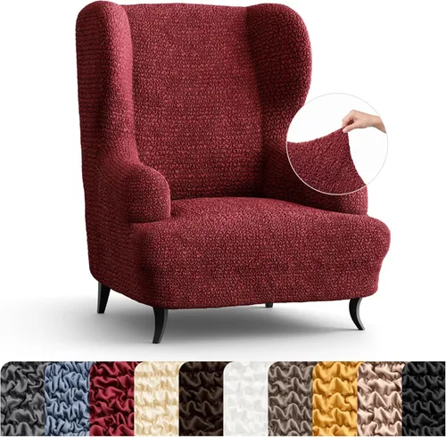 Miniatura 10 de PAULATO BY GA.I.CO. Funda elástica para silla con respaldo de ala, 1 pieza, funda de sillón bielástica con respaldo de ala, protector de muebles