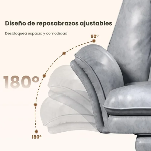 Miniatura 9 de Silla de oficina grande y alta, reposabrazos abatibles para mascotas y patas cruzadas, silla ergonómica ejecutiva para juegos de computadora
