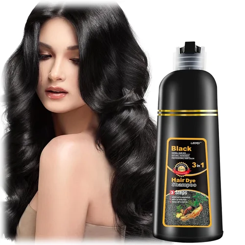 Miniatura 23 de leorx - Paquete de 2 champús de tinte para el cabello negro, 3 en 1, tinte de champú para cobertura de canas, coloración herbaria instantánea
