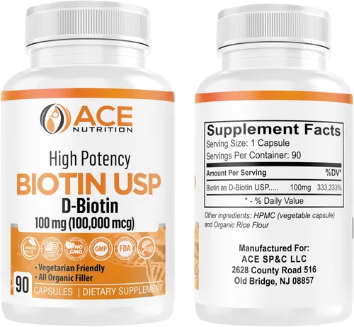Miniatura 7 de Biotina de alta potencia USP (D-Biotina 100,000mcg) - Biotina superior, harina de arroz orgánica, cápsulas vegetarianas para la salud del cabello