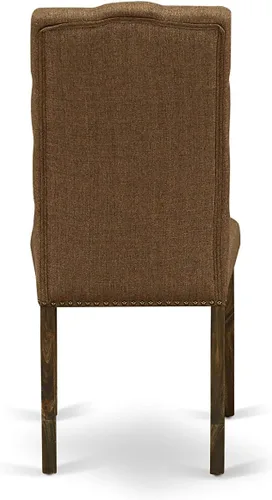 Miniatura 13 de East West Furniture F2EL5-718 - Juego de mesa y sillas de cocina de 5 piezas, incluye una mesa de comedor redonda con pedestal y 4 sillas Parson