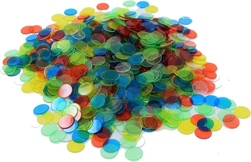Miniatura 7 de Regal Bingo Chips de bingo de plástico, 3000 piezas, juego de fichas transparentes transparentes para juego de mesa, divertida noche de bingo