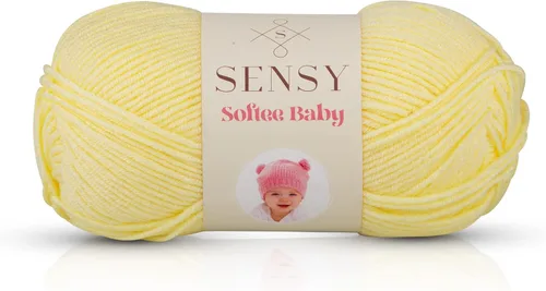 Sensy Softee - Ovillo de lana para bebé, 3.5 onzas, 275 yardas, calibre 3 claro (Lemonade)