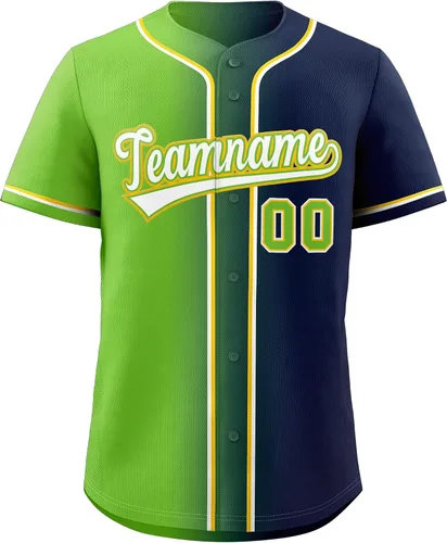 Camiseta de béisbol personalizada con degradado cosidoimpreso, número de nombre del equipo, uniforme deportivo para hombres, mujeres y jóvenes