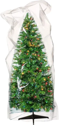 Skylety Bolsa de almacenamiento de polietileno de Navidad, bolsa de almacenamiento para árbol de Navidad, contenedor grande transparente para