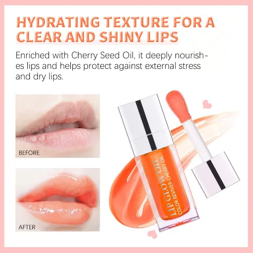 Miniatura 7 de GECOMO Aceite hidratante que brilla para labios, aceite hidratante para labios brillante, aceite nutritivo para labios transparente brillante, 017-#