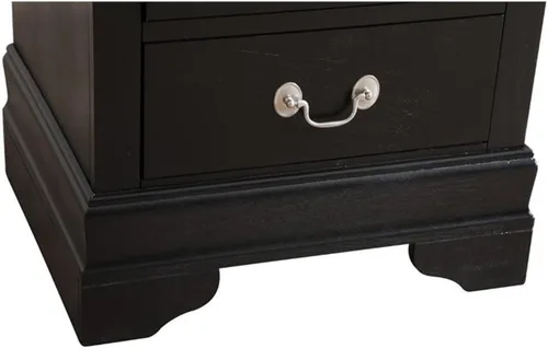 Miniatura 7 de Glory Furniture Louis Phillipe - Mesita de noche con 2 cajones, color negro