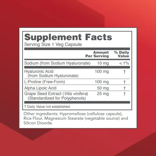 Miniatura 2 de PROTOCOL FOR LIFE BALANCE Ácido hialurónico – 100 mg de ácido hialurónico – Apoyo para la piel y las articulaciones – Suplemento de apoyo