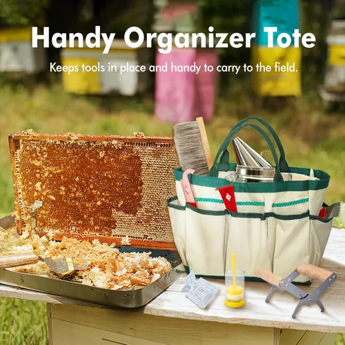 Miniatura 5 de BeeCastle Kit de iniciación de 14 herramientas de apicultura, suministros de mantenimiento de abejas, kit de herramientas de colmena de abeja