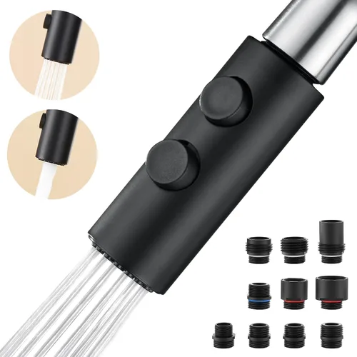 Miniatura 11 de TIORIY Reemplazo de cabezal de grifo de fregadero de cocina de metal, cabezal rociador de grifo de cocina cromado con 10 adaptadores, boquilla Cromo