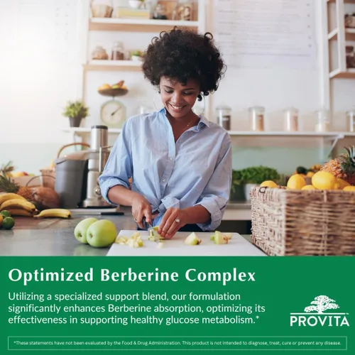 Miniatura 5 de PROVITA Berberine TPGS Suplemento avanzado de apoyo de azúcar en sangre Activador AMPK para metabolismo de glucosa y control de peso Cápsulas
