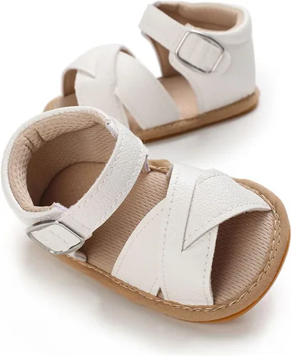 Miniatura 5 de SOFMUO Sandalias brillantes con lazo para bebés, niñas y niños, suela de goma antideslizante y suave de primera calidad, zapatos de verano
