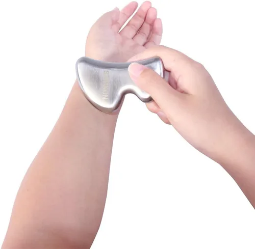 Miniatura 5 de STICKON Herramienta de Masaje de Raspado Gua Sha de Acero Inoxidable IASTM para Movilización de Tejidos Blandos (Forma de B)