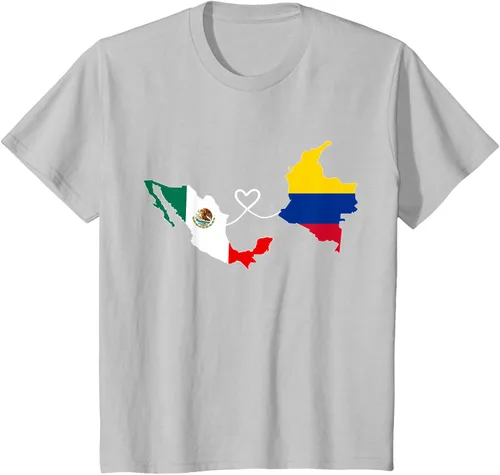 Miniatura 27 de Camiseta Half Colombian Half Mexican Flag Map DNA Mexico Colombia