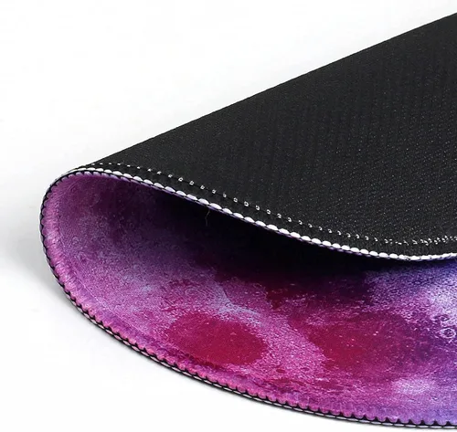 Miniatura 6 de Mouse pad redondo de goma antideslizante de tierra planeta azul de 8.66 x 8.66 x 0.07 pulgadas con borde cosido plegable para computadora
