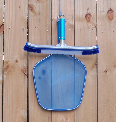 Miniatura 5 de Soporte y organizador de herramientas de piscina; sistema de almacenamiento para cepillos, rastrillos de hojas, espumaderas, cabezal de vacío