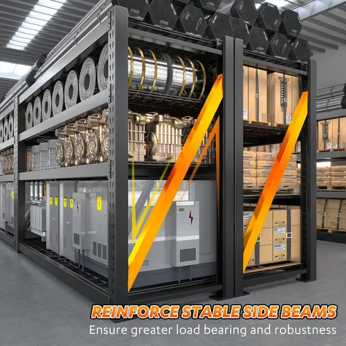 Miniatura 8 de Bepatio - Estantería de garaje resistente de 8000 libras, estantes de almacenamiento industrial de 77 pulgadas de ancho, estantería de metal