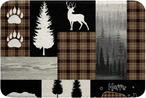 Miniatura 29 de Highland - Alfombra de baño de vaca para regalo de vaqueros, alfombra de baño de granja occidental de 20 x 32 pulgadas, tapete de baño de animales