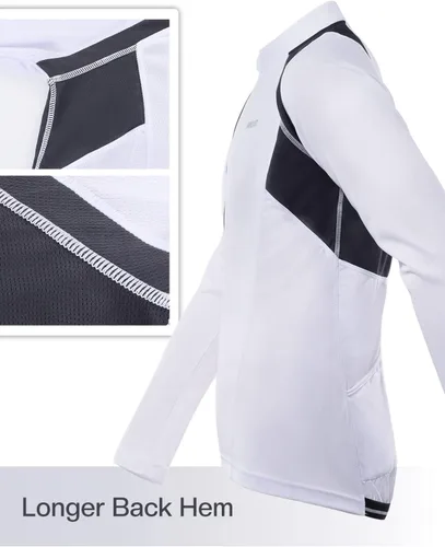 Miniatura 27 de ARSUXEO Camisetas de ciclismo de media cremallera para hombre Camisas de ciclismo de montaña de manga larga 6031