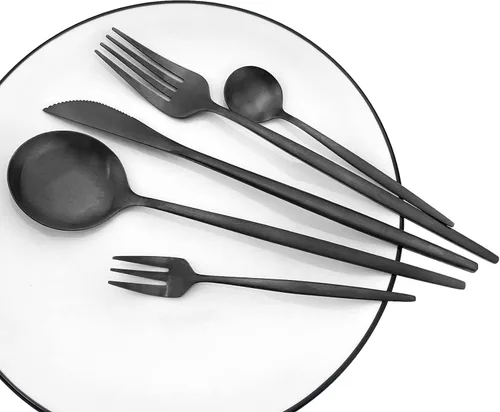 Miniatura 5 de Cucharas de café expreso negro mate, mini cucharas de té para café, cucharas pequeñas de acero inoxidable de 5.11 pulgadas para postre, juego de 6