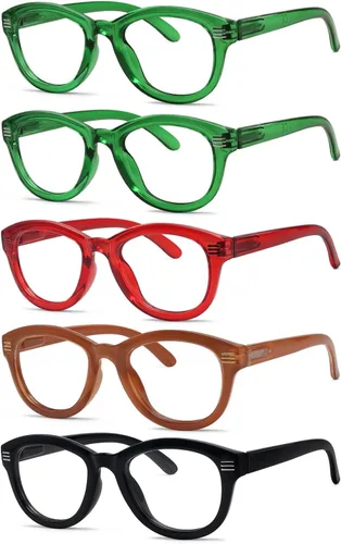 Miniatura 8 de Eyekepper Gafas de lectura con diseño de ojo de gato para mujer, paquete de 4 unidades, de gran tamaño Gafas de lectura con bloqueo de luz azul