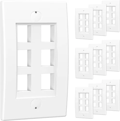 [UL Listed] Cable Matters - Placa de pared en blanco para toma trapezoidal, Blanco