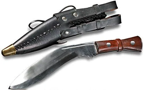 Miniatura 2 de Medieval Warrior Nepal Kukri Machete Full Tang Cuchillo de hoja fija que lleva la funda