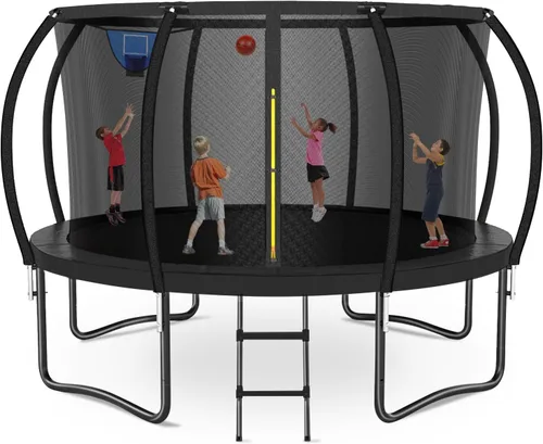 Miniatura 16 de Zevemomo - Trampolines de 8.0 pies, 10.0 pies, 12.0 pies, 14.0 pies, 16.0 pies, para exteriores, trampolines para niños y adultos, trampolines