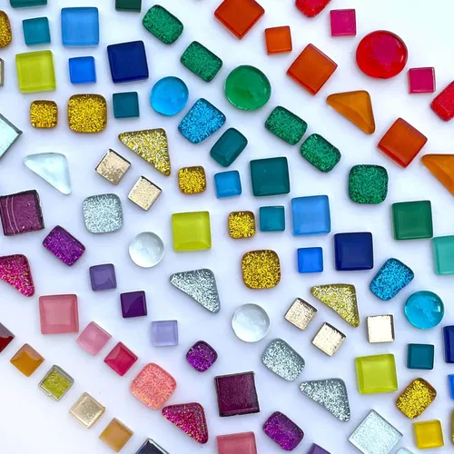 Miniatura 3 de LITMIND 1.1LB Azulejos de Mosaico de Cristal Irregular de Colores Surtidos - Perfectos para Manualidades Artísticas, Proyectos de Creación de Mezcla