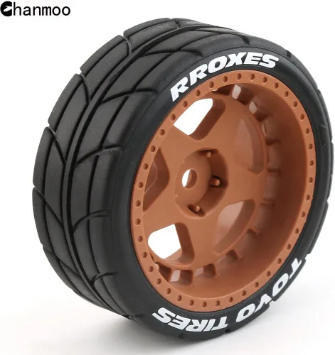 Miniatura 4 de 1/10 RC On Road Neumáticos hexagonales de 0.472 in, llantas de plástico y neumáticos de goma para 1:10 Rally Racing Drift Touring CarTamiya XV01