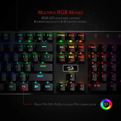 Miniatura 3 de Redragon Teclado mecánico para juegos K556 RGB M908 MMO Gaming Mouse Bundle