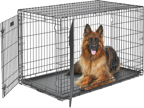 Miniatura 11 de MidWest Homes for Pets Large LifeStages - Jaula plegable para perros de doble puerta de 42 pulgadas, seguridad mejorada, incluye bandeja a prueba