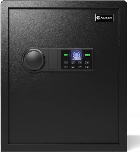 Miniatura 7 de Caja de seguridad biométrica XDeer con bolsa ignífuga, caja de seguridad de acceso rápido con huella dactilar mejorada, caja de seguridad