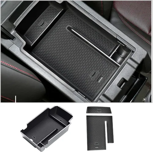 Miniatura 6 de CDEFG Organizador de accesorios de consola central para Chevy Blazer 2019-2025 2026 Material ABS, bandeja de inserción de caja de reposabrazos Negro